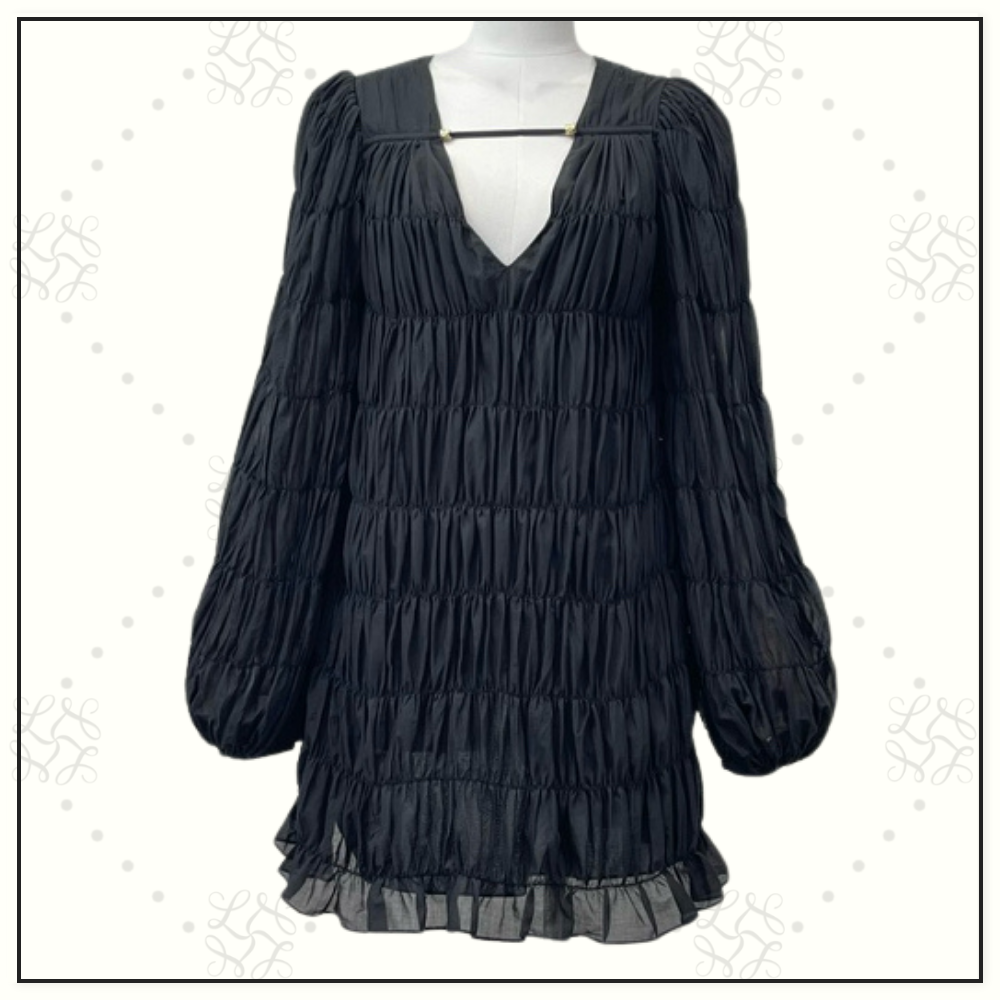 EVELINA RUCHED MINI DRESS