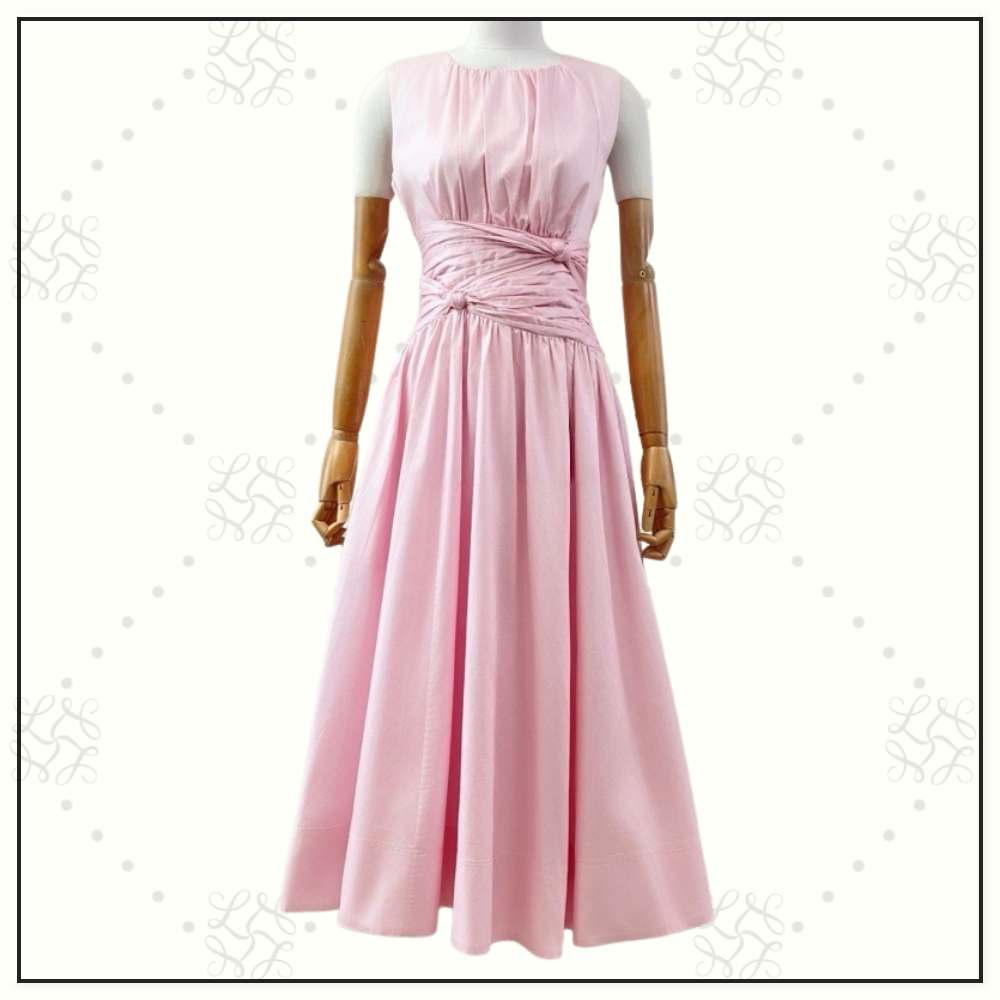 AGATHA KNOT WAIST MIDI DRESS