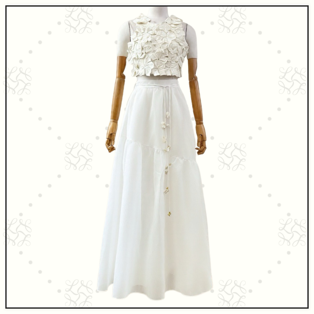 SPLENDOUR FLOWER SHELL TOP & MIDI SKIRT