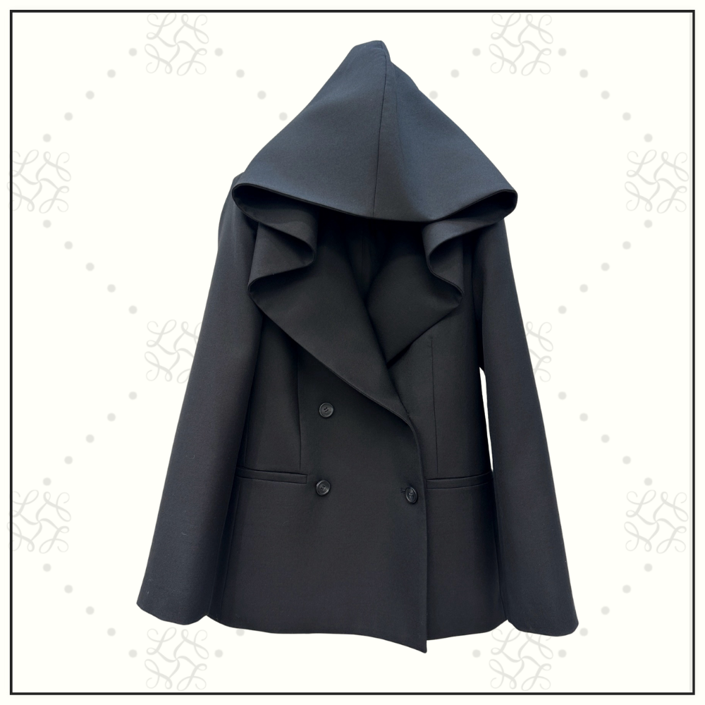 VIRGIN WOOL HOODED TAILORED COAT