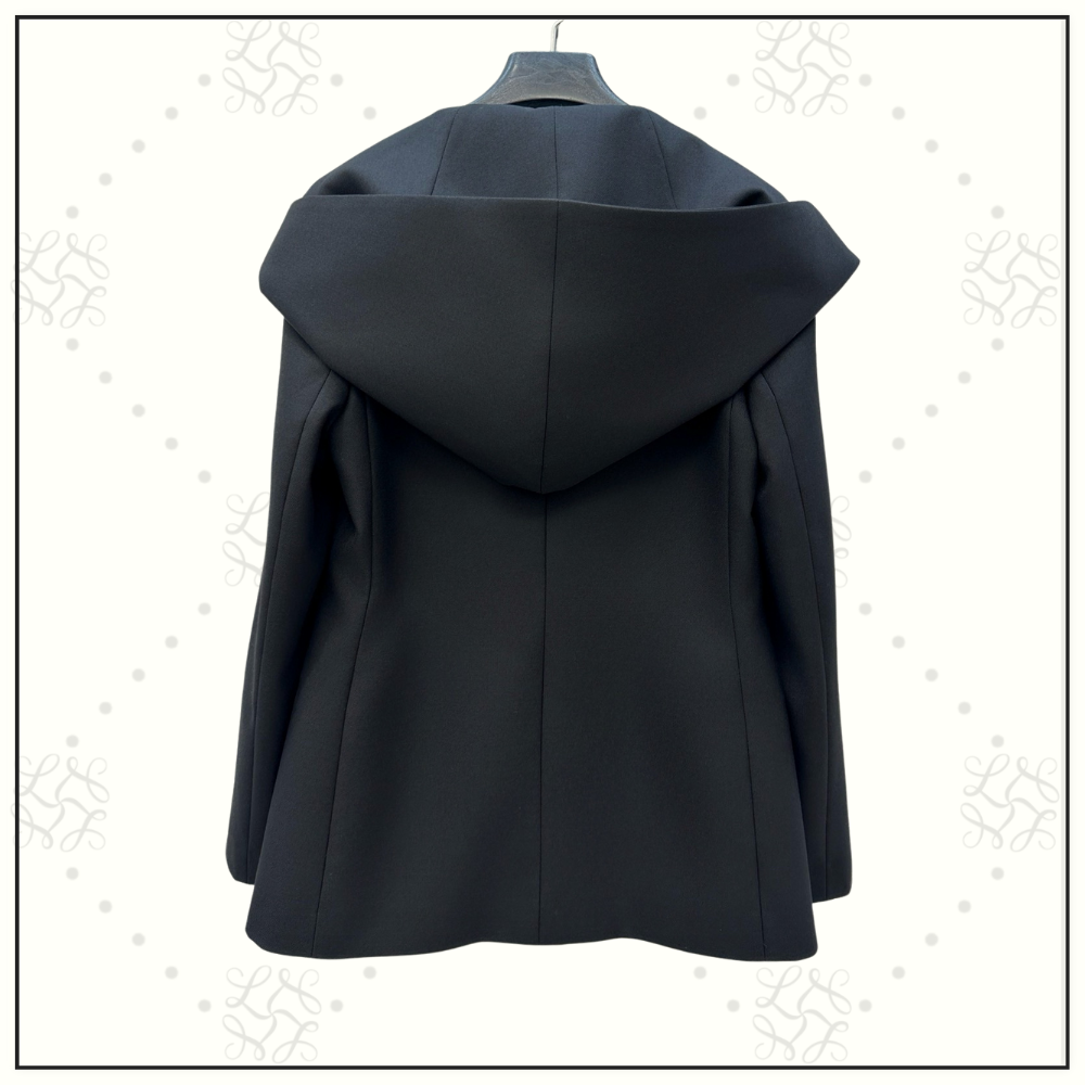 VIRGIN WOOL HOODED TAILORED COAT