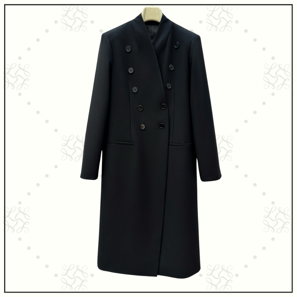 LONG TAIL BUTTONED WOOL OVERCOAT