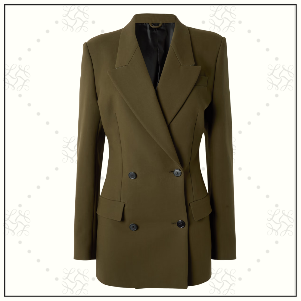 DOUBLE BREASTED COTTON BLAZER & ROUND PANTS