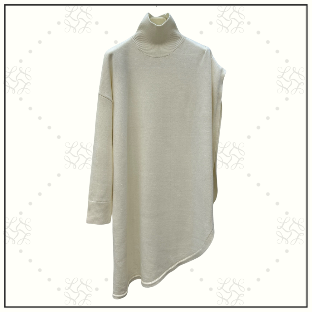 ASYMMETRIC CAPE WOOL SWEATER
