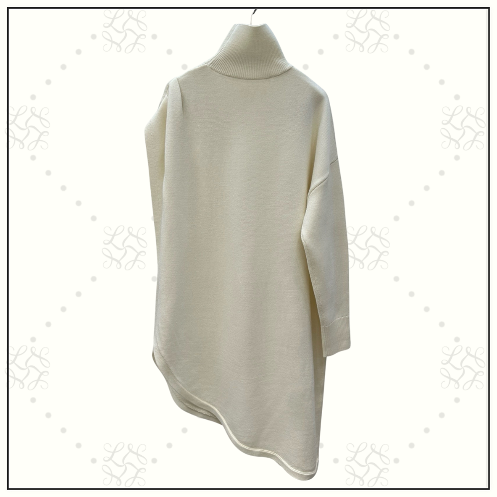 ASYMMETRIC CAPE WOOL SWEATER