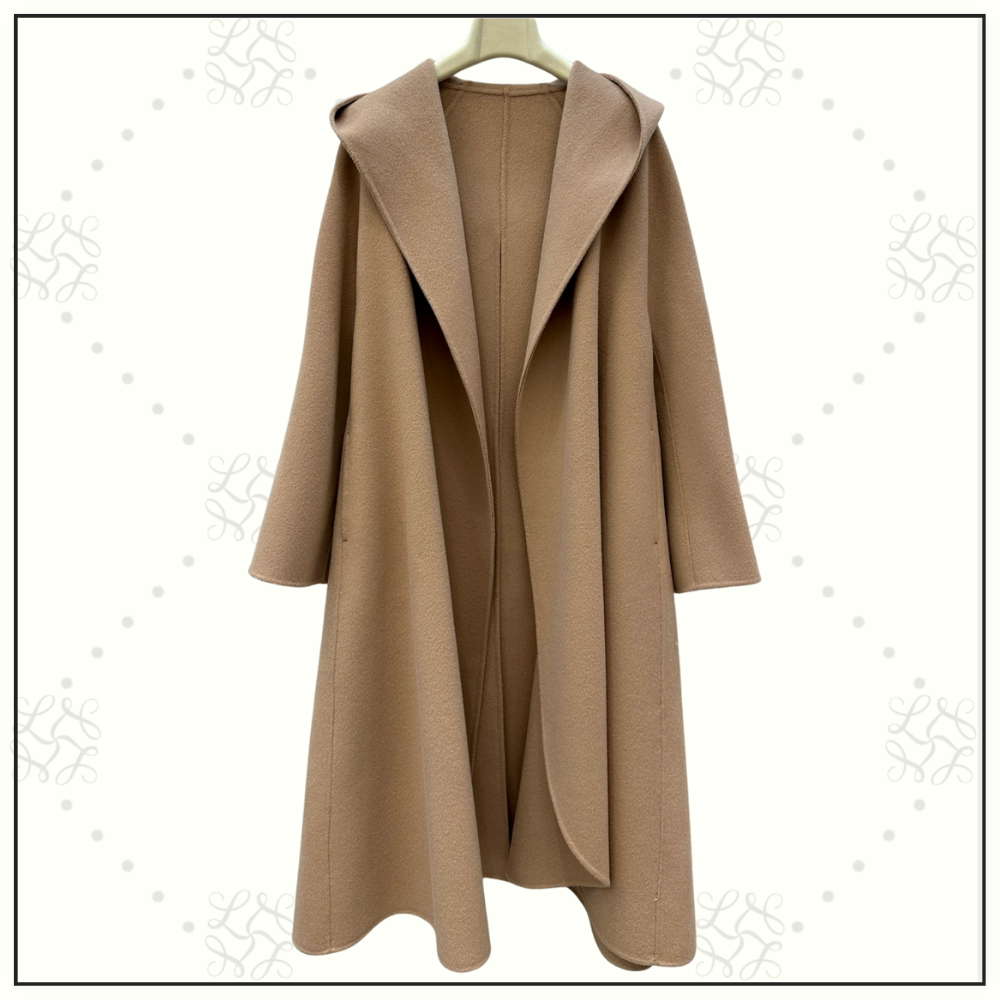 CASHMERE BLEND HOODED COAT