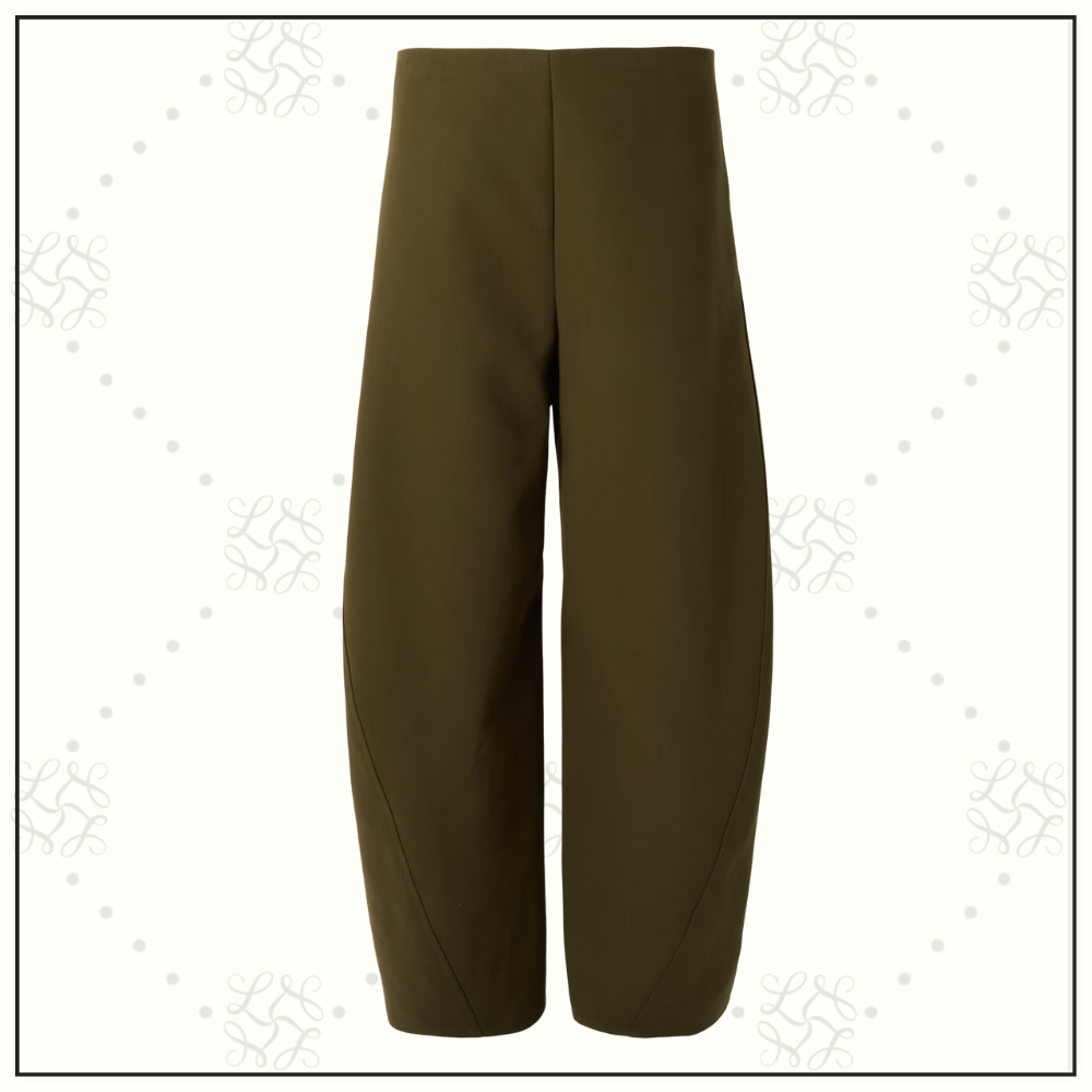 DOUBLE BREASTED COTTON BLAZER & ROUND PANTS