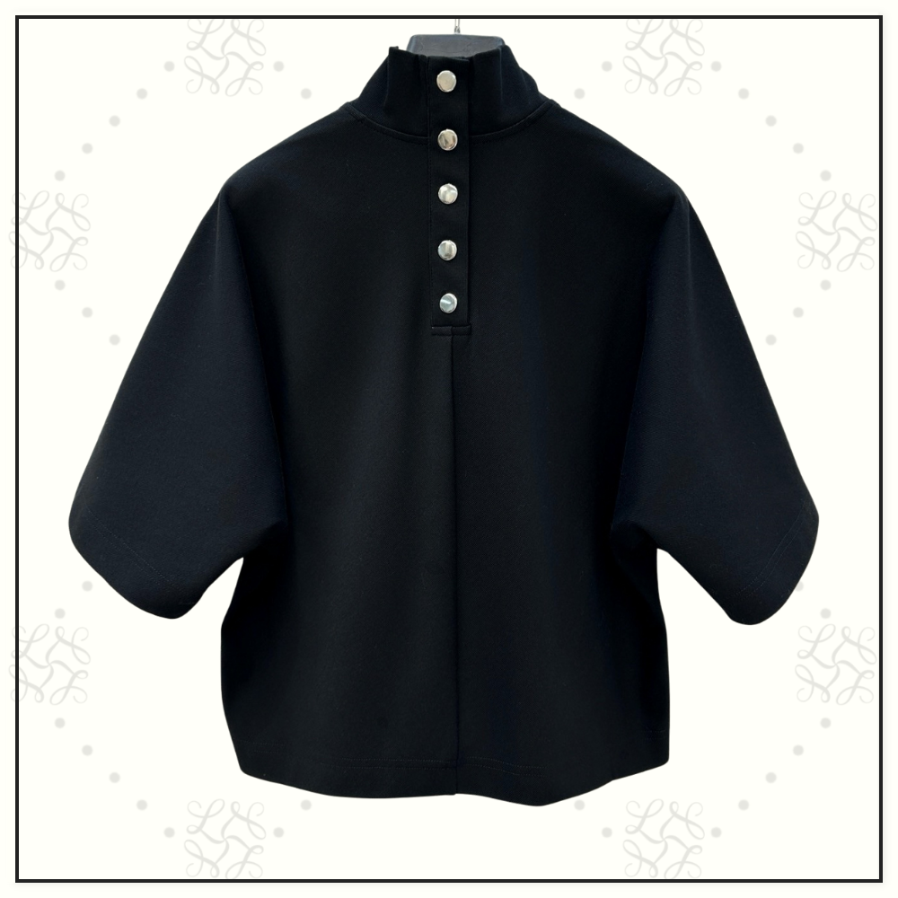 RIBBED COTTON HIGH NECK T-SHIRT