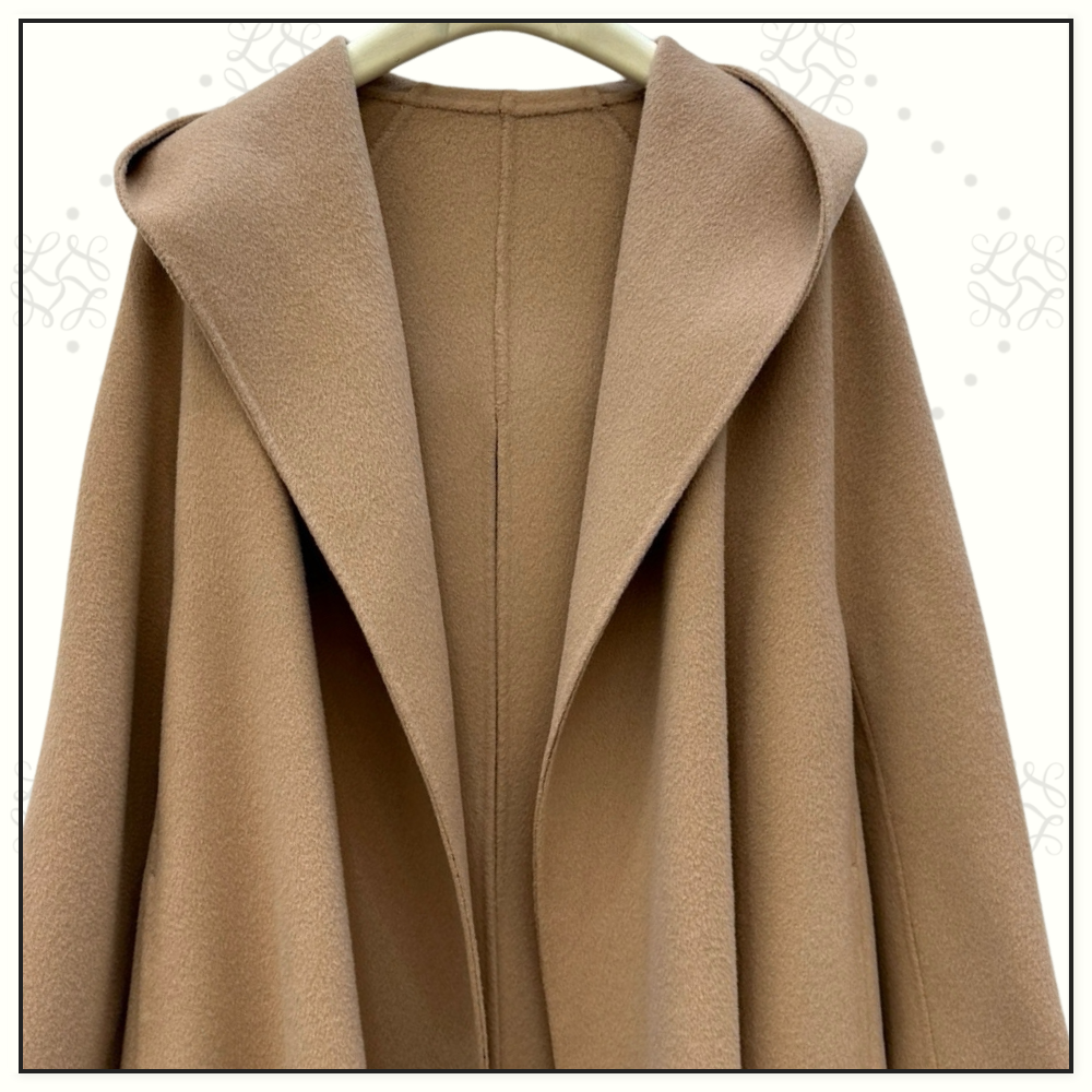 CASHMERE BLEND HOODED COAT