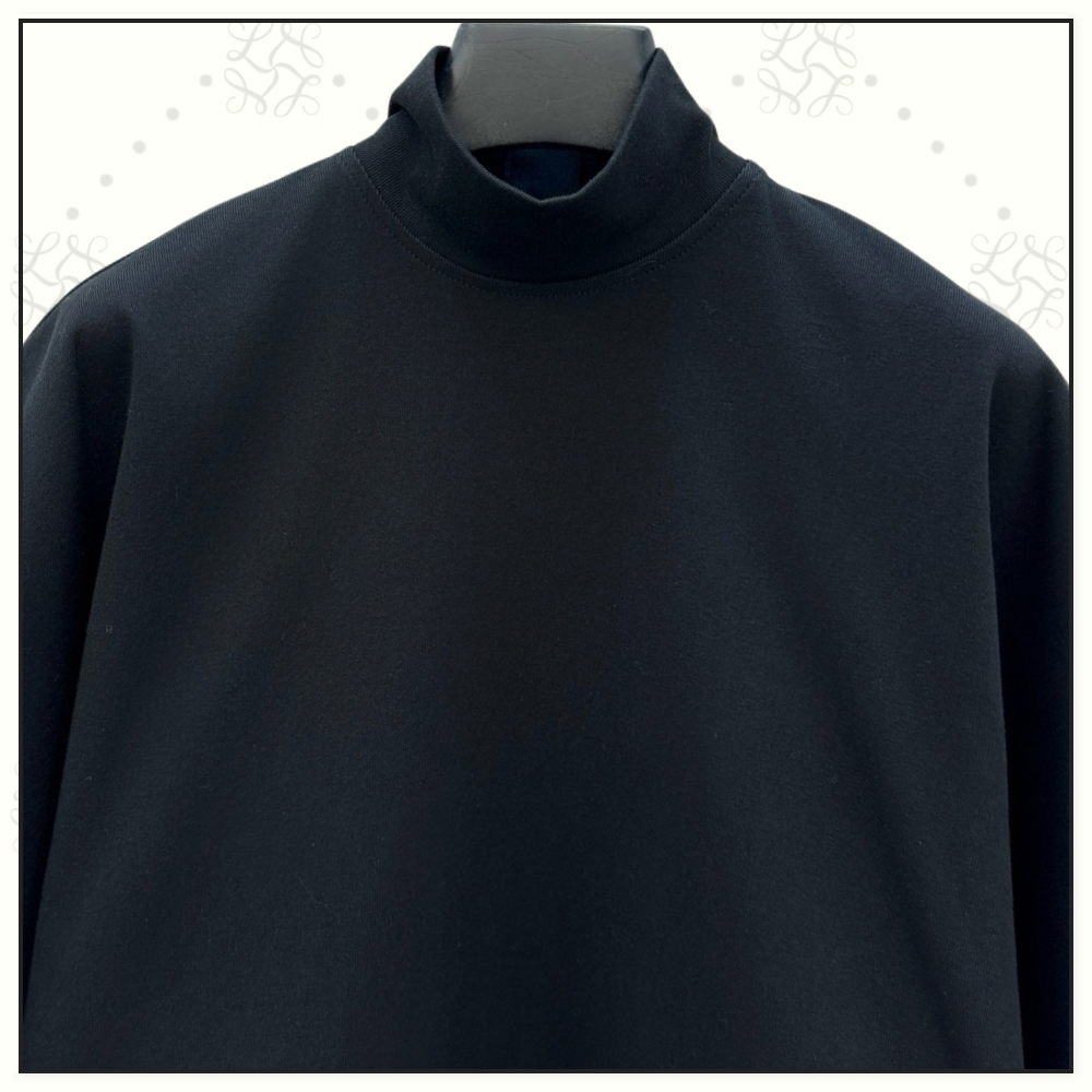 RIBBED COTTON HIGH NECK T-SHIRT