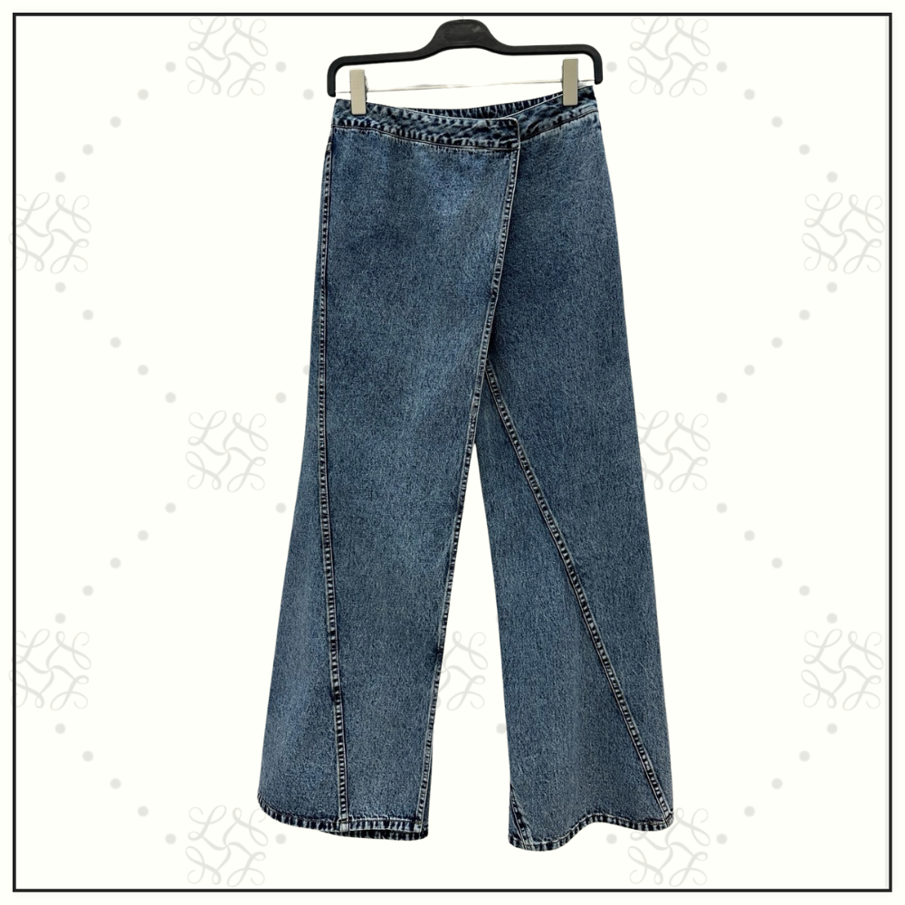 ASYMMETRIC WIDE LEG JEANS