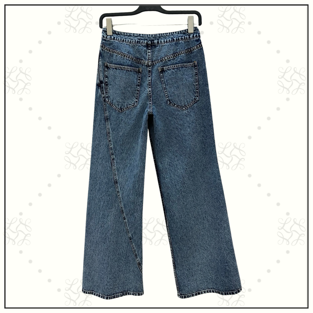 ASYMMETRIC WIDE LEG JEANS