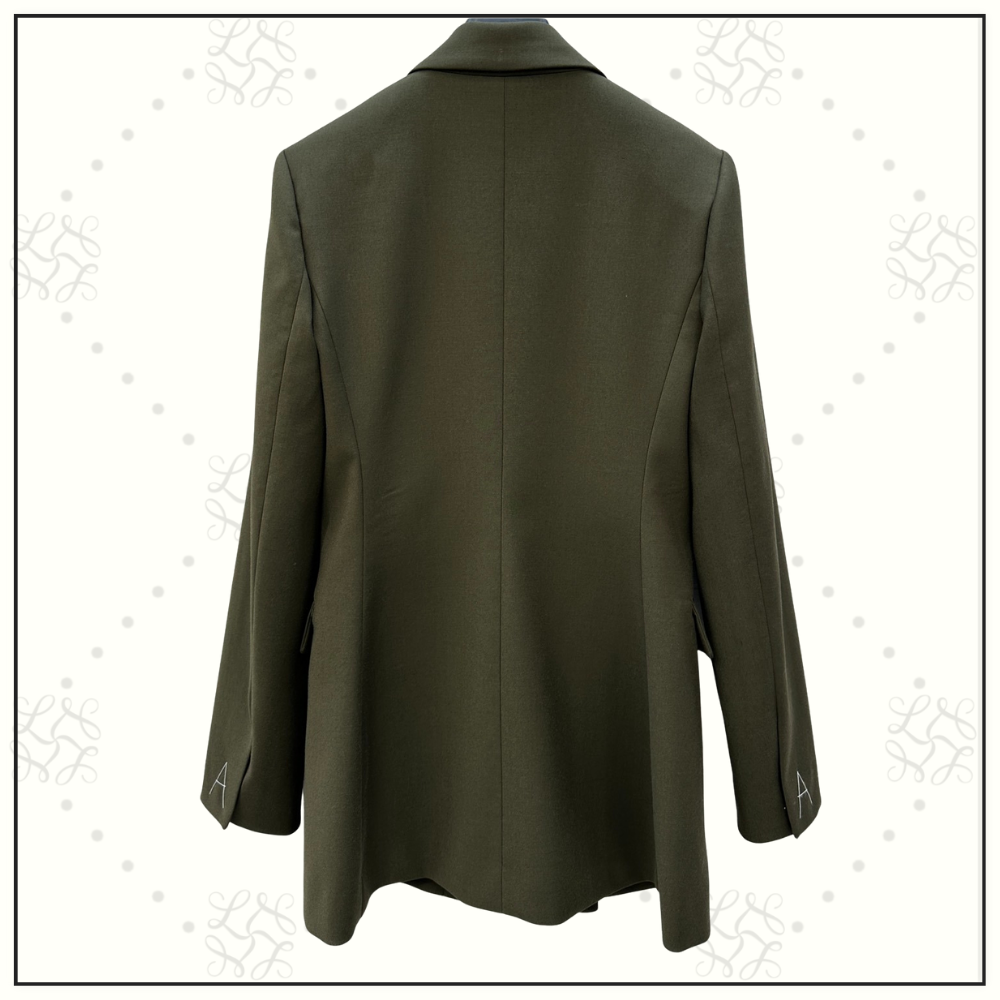 DOUBLE BREASTED COTTON BLAZER & ROUND PANTS