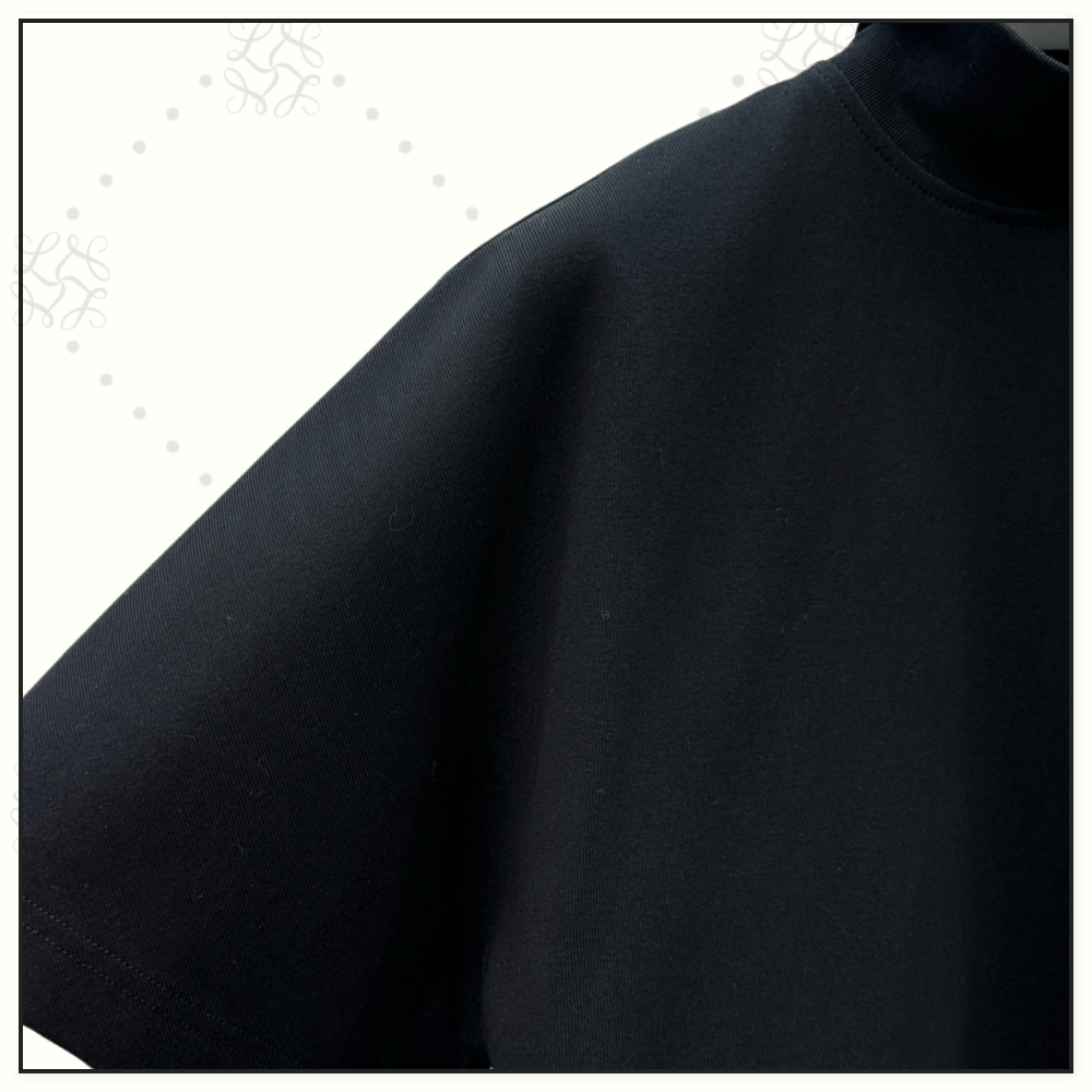 RIBBED COTTON HIGH NECK T-SHIRT