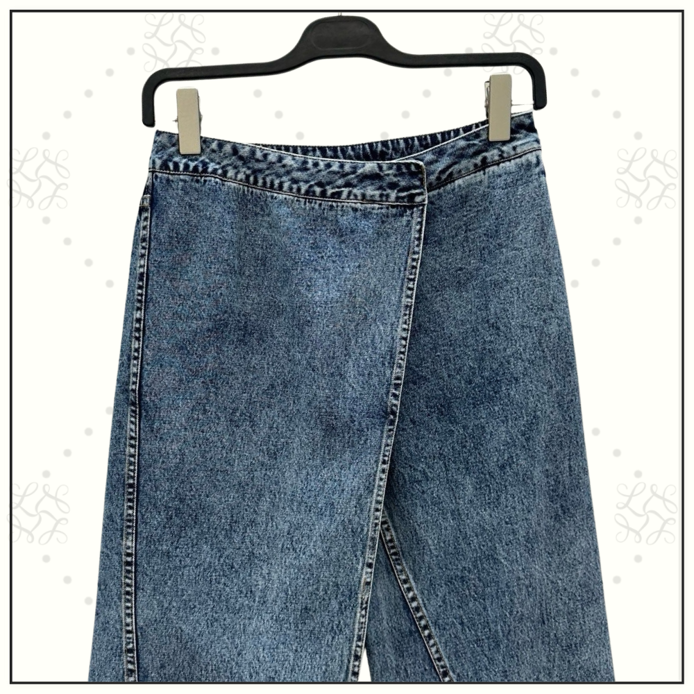 ASYMMETRIC WIDE LEG JEANS
