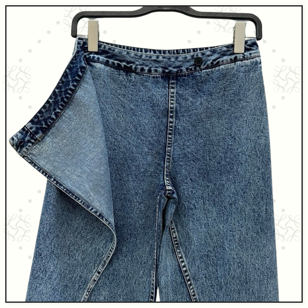 ASYMMETRIC WIDE LEG JEANS