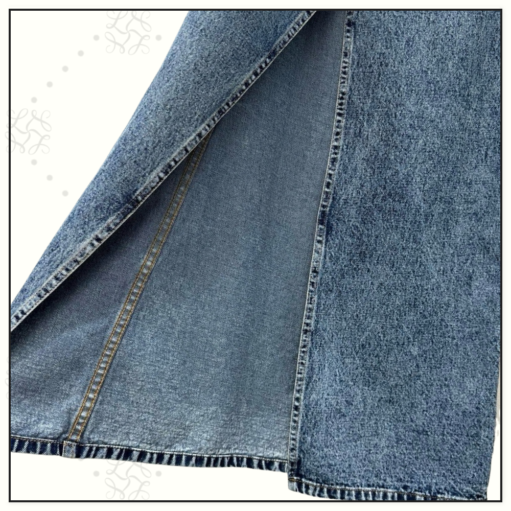 ASYMMETRIC WIDE LEG JEANS