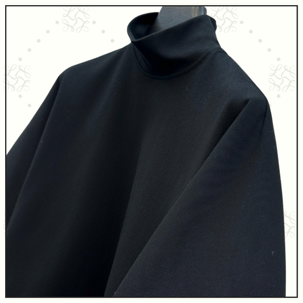 RIBBED COTTON HIGH NECK T-SHIRT