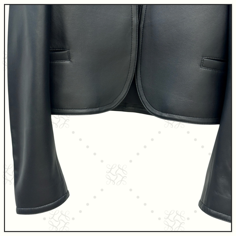 COLLARLESS LAMBSKIN JACKET