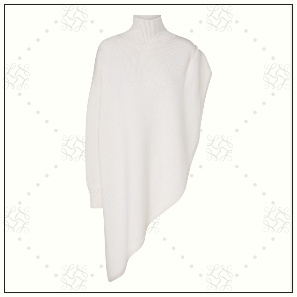 ASYMMETRIC CAPE WOOL SWEATER