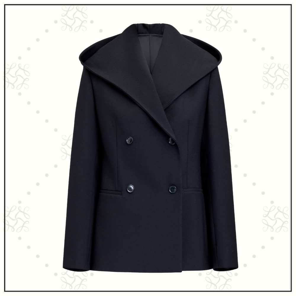 VIRGIN WOOL HOODED TAILORED COAT