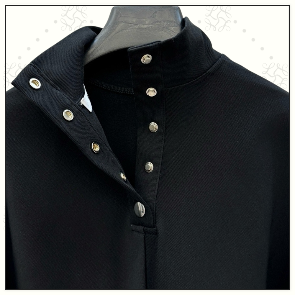 RIBBED COTTON HIGH NECK T-SHIRT