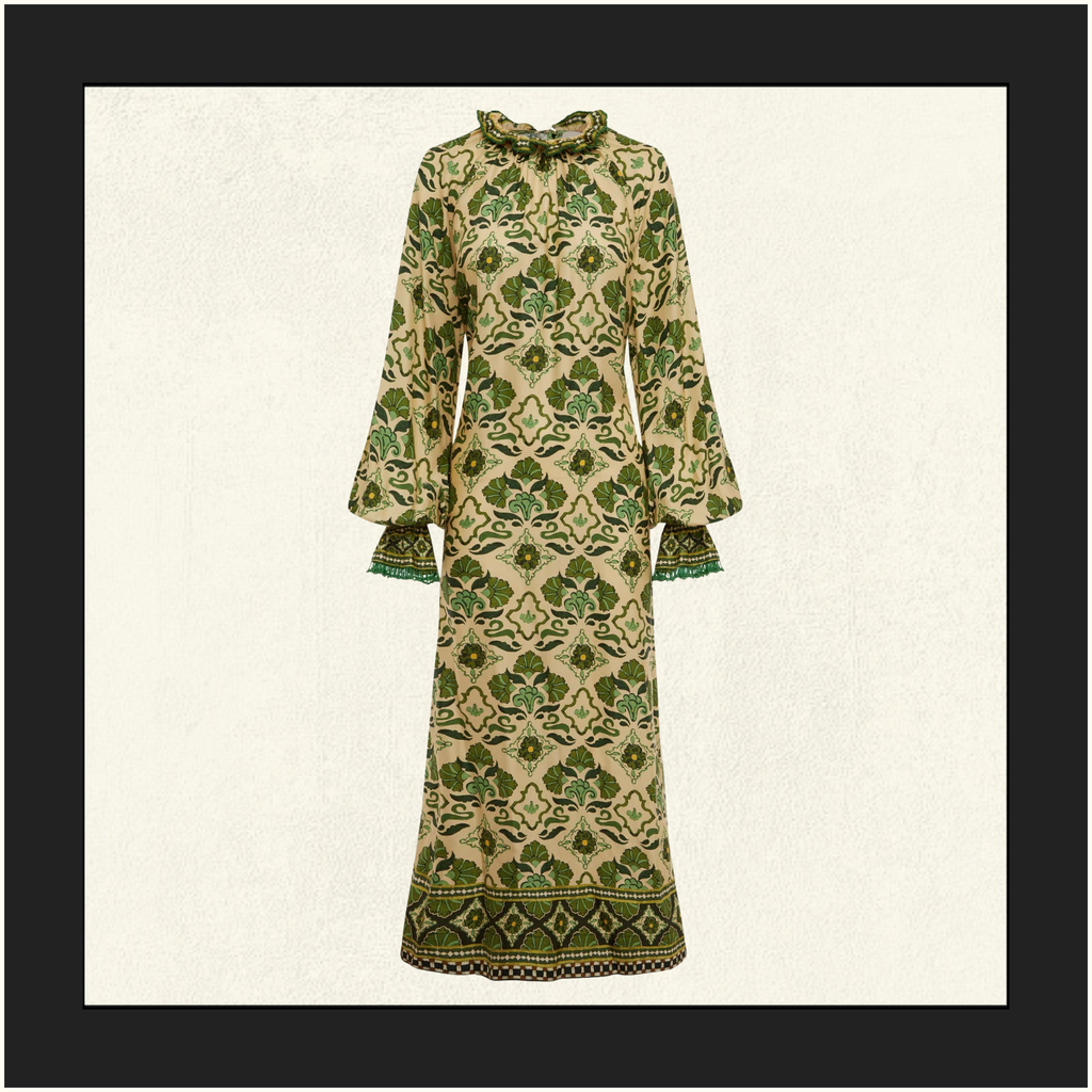 CECE SILK MIDI DRESS