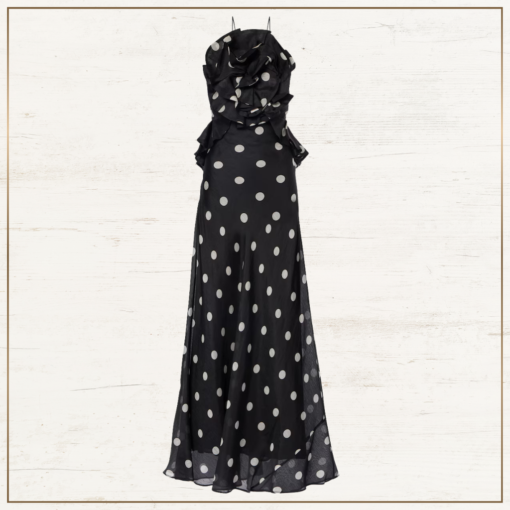 CRUSH RUFFLED POLKA DOTS MAXI DRESS