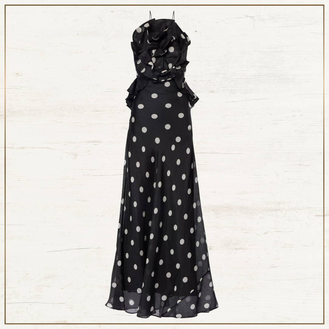 CRUSH RUFFLED POLKA DOTS MAXI DRESS