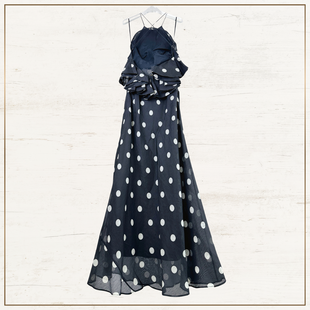 CRUSH RUFFLED POLKA DOTS MAXI DRESS