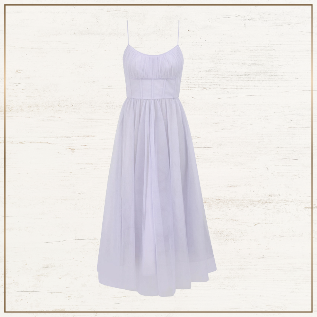 TULLE CORSET MIDI DRESS