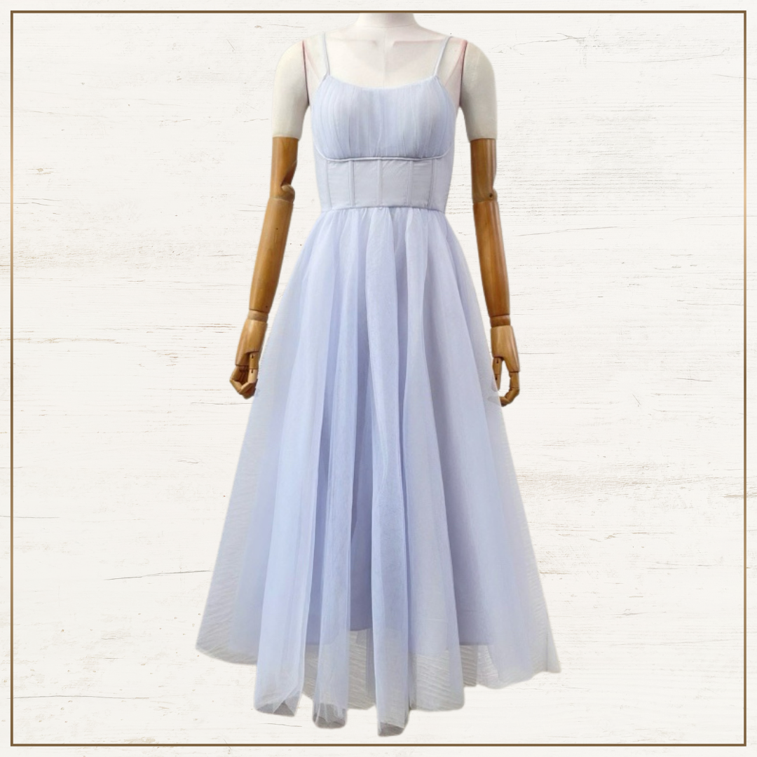 TULLE CORSET MIDI DRESS