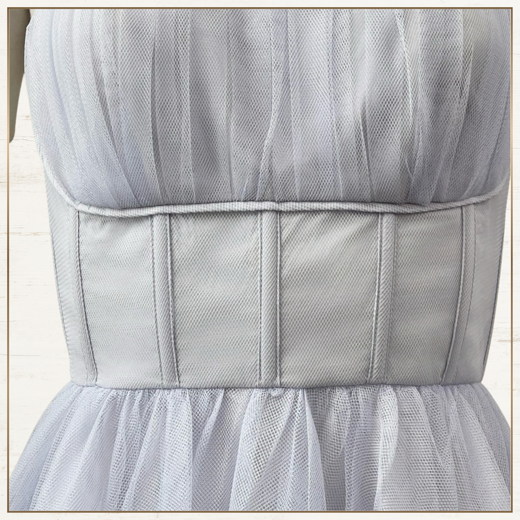 TULLE CORSET MIDI DRESS