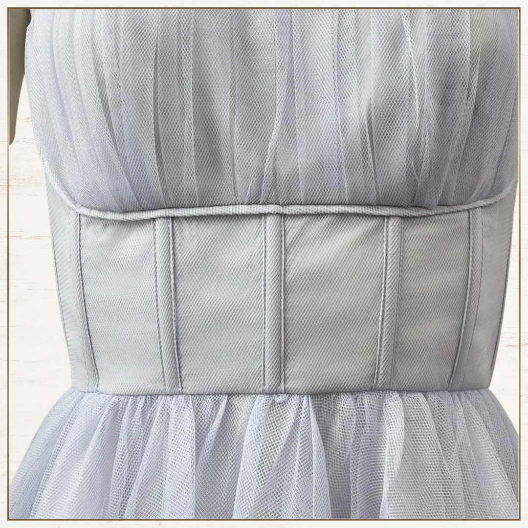 TULLE CORSET MIDI DRESS