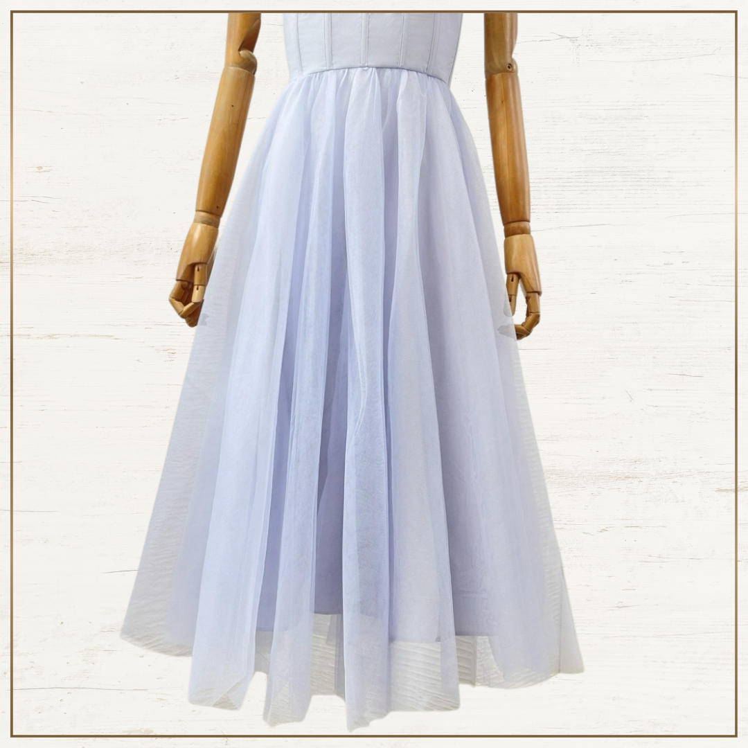 TULLE CORSET MIDI DRESS