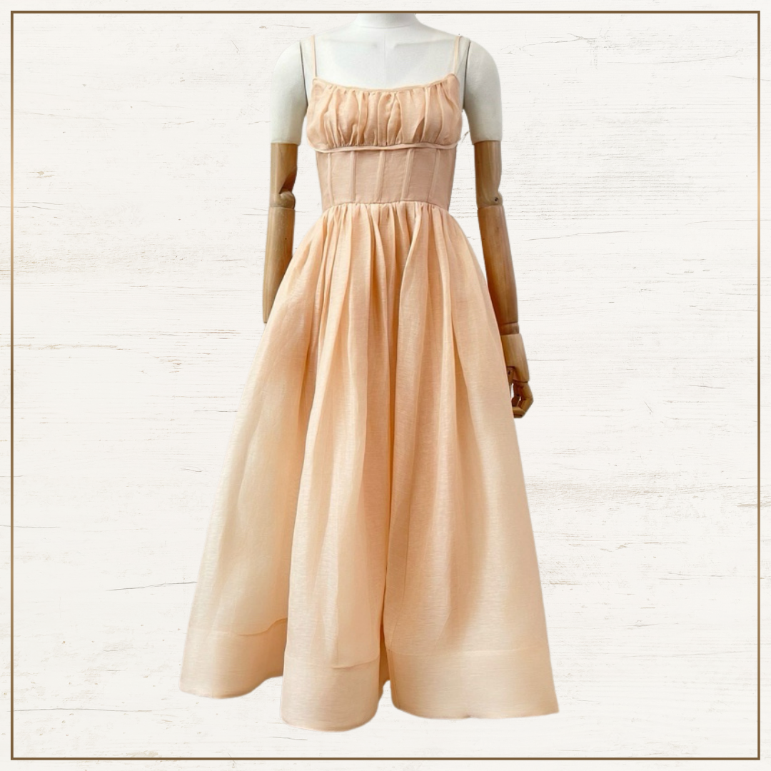 TULLE CORSET MIDI DRESS