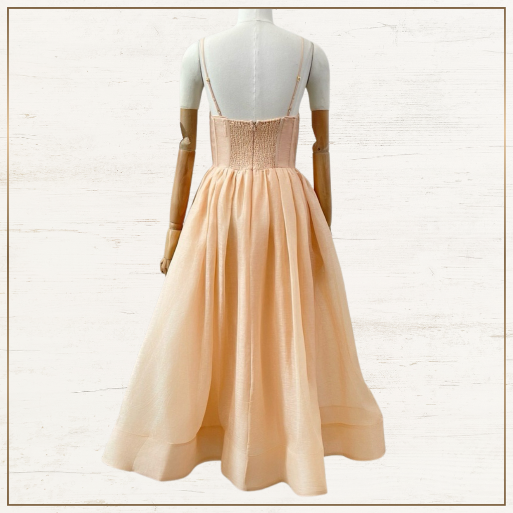 TULLE CORSET MIDI DRESS