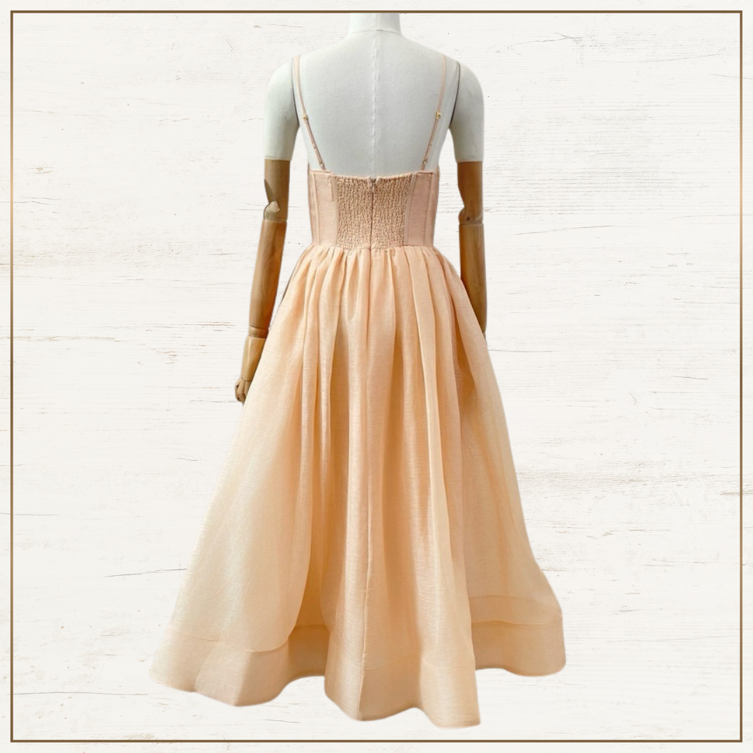 TULLE CORSET MIDI DRESS