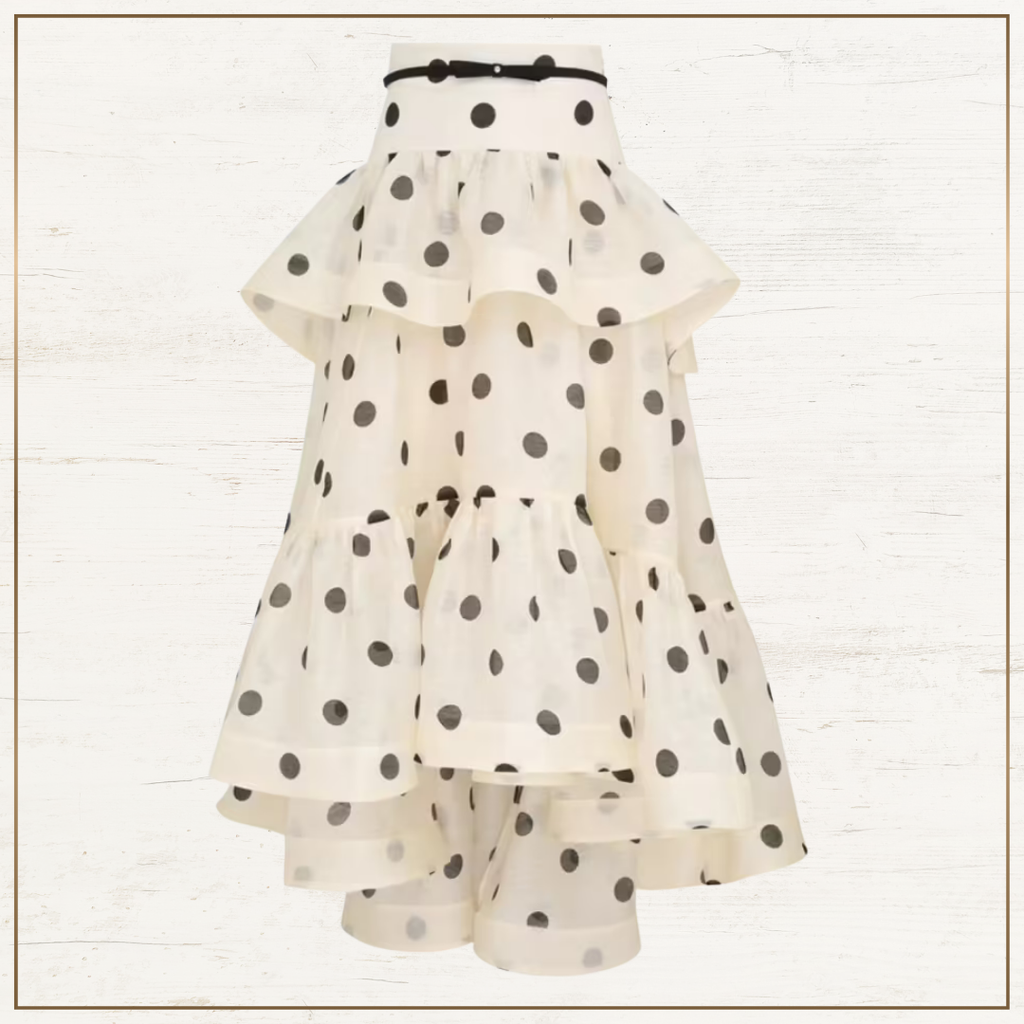 CRUSH RUFFLED POLKA DOTS BLOUSE & SKIRT