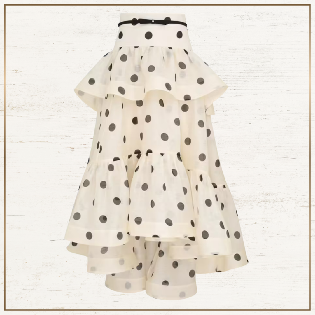CRUSH RUFFLED POLKA DOTS BLOUSE & SKIRT