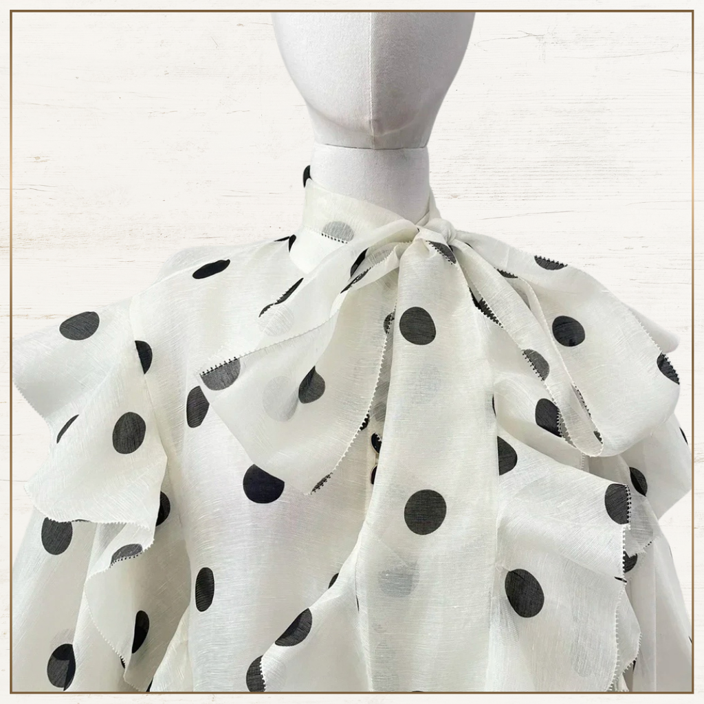CRUSH RUFFLED POLKA DOTS BLOUSE & SKIRT