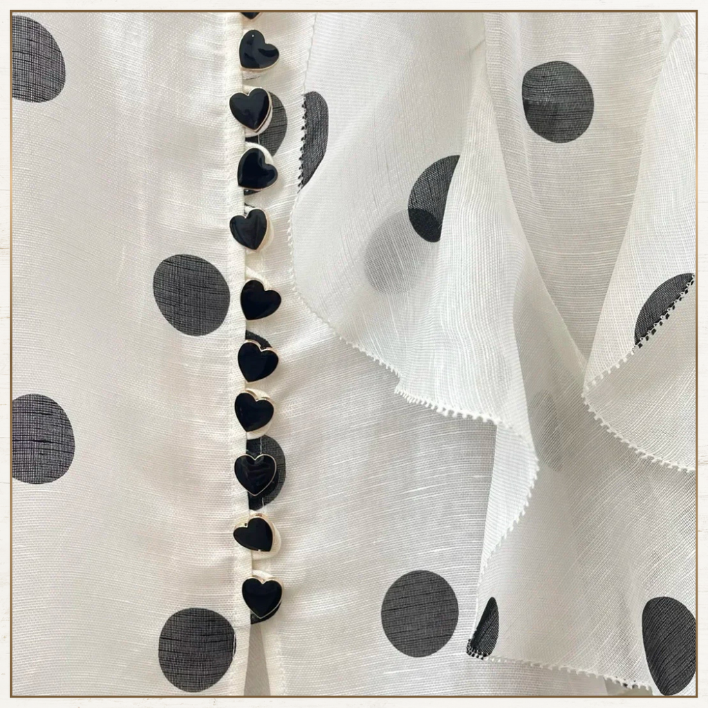 CRUSH RUFFLED POLKA DOTS BLOUSE & SKIRT