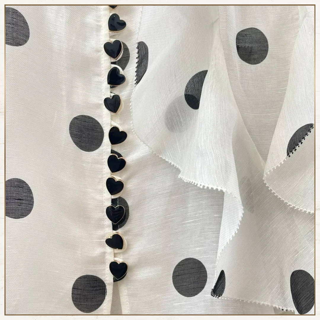 CRUSH RUFFLED POLKA DOTS BLOUSE & SKIRT