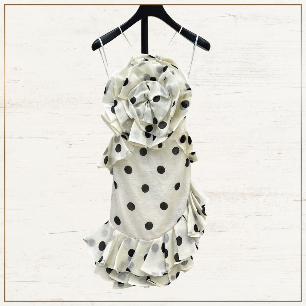 CRUSH RUFFLED POLKA DOTS MINI DRESS