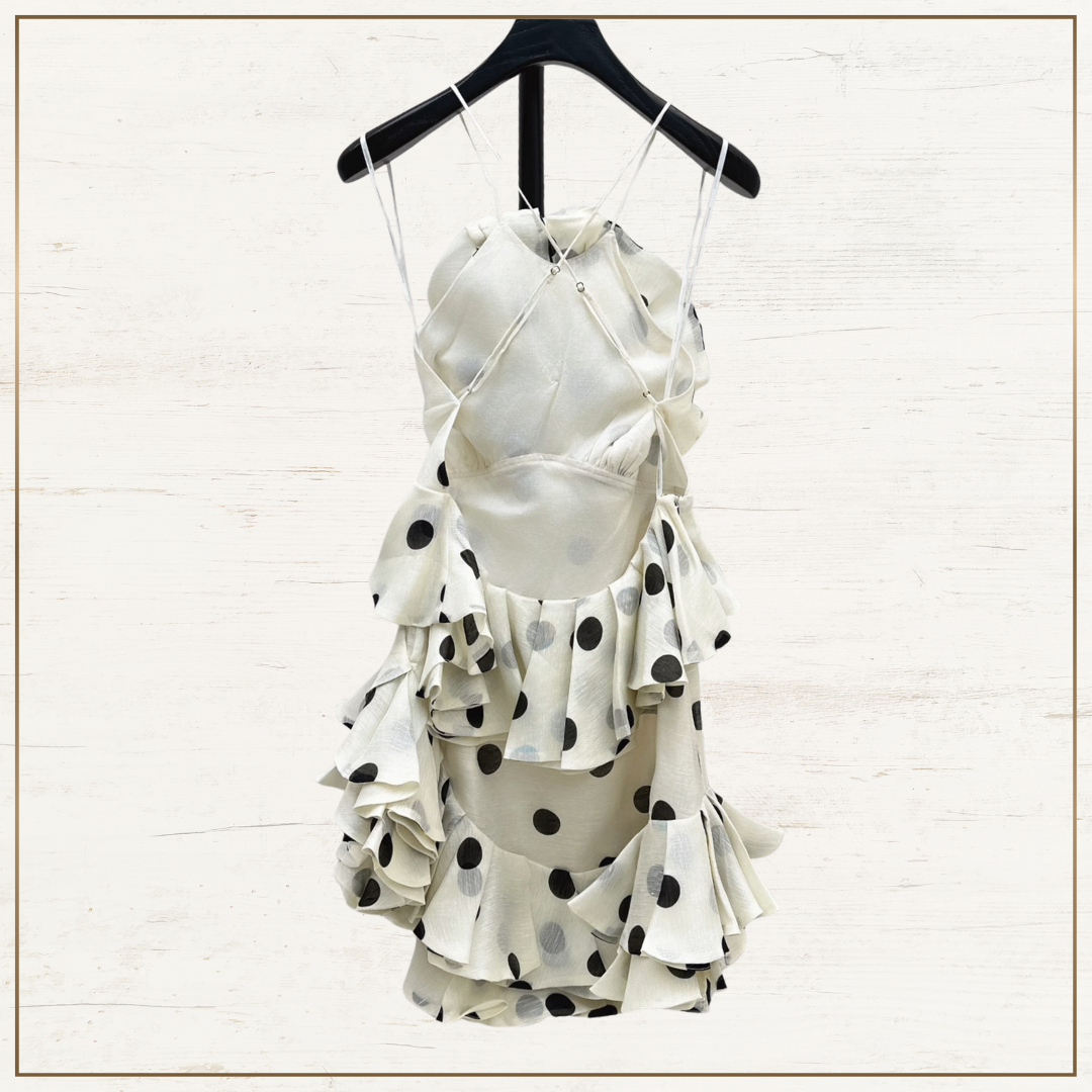 CRUSH RUFFLED POLKA DOTS MINI DRESS