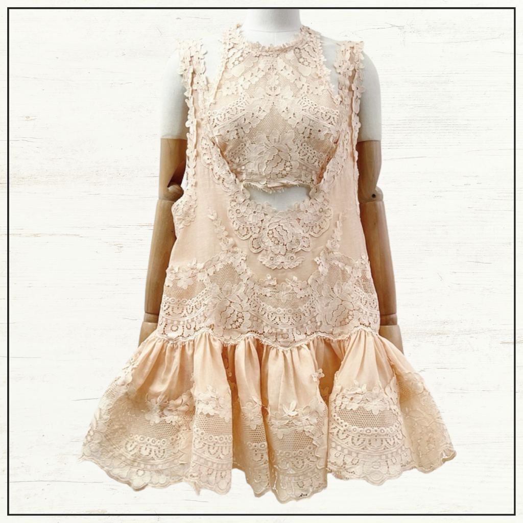 NATURA LACE TRIM MINI DRESS