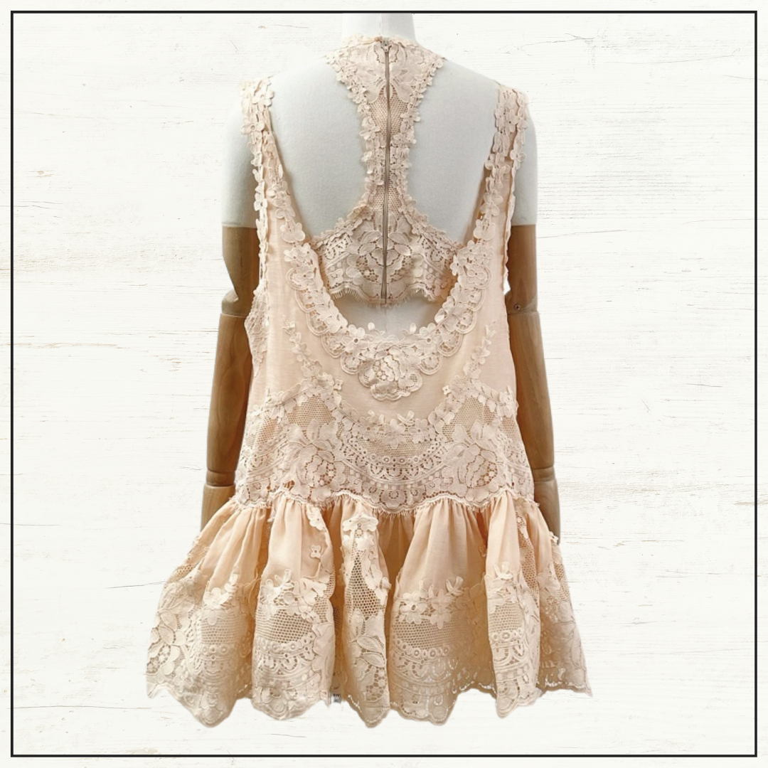 NATURA LACE TRIM MINI DRESS