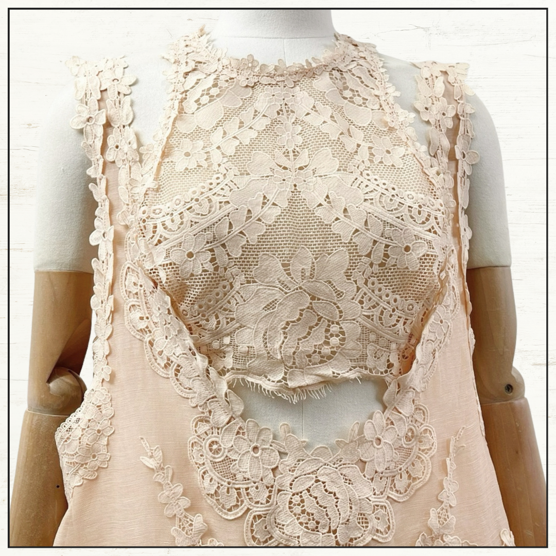 NATURA LACE TRIM MINI DRESS