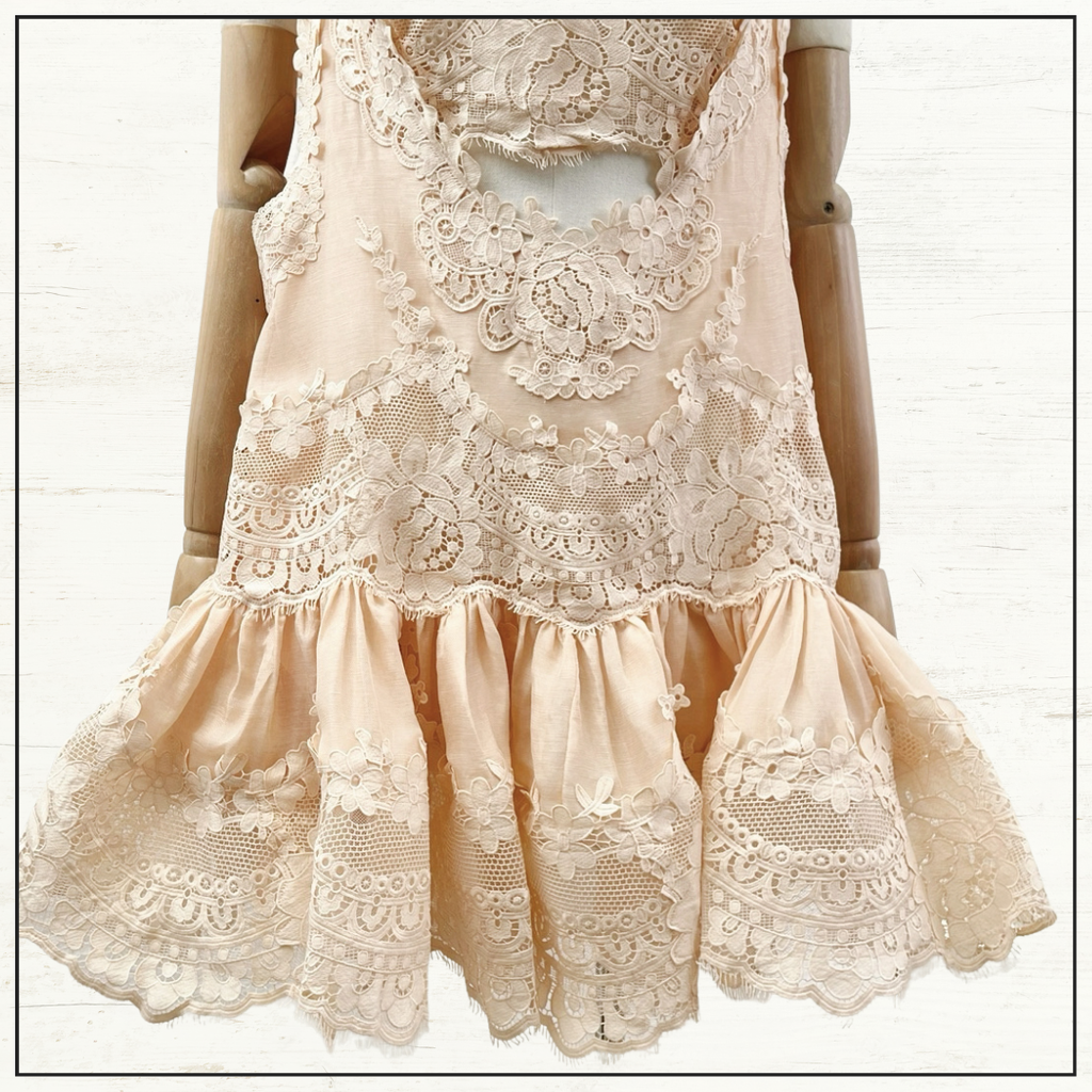 NATURA LACE TRIM MINI DRESS
