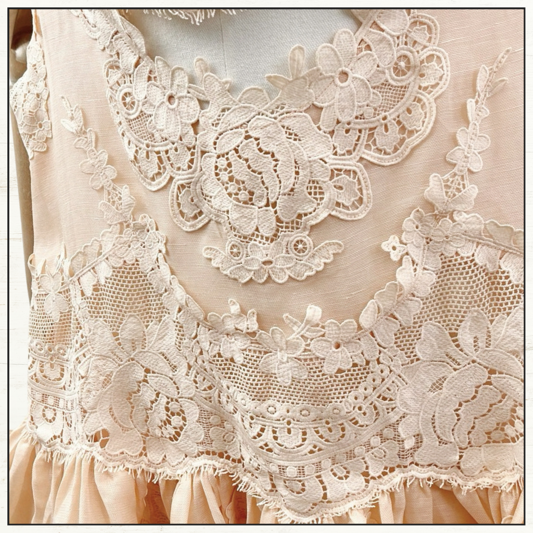 NATURA LACE TRIM MINI DRESS
